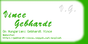 vince gebhardt business card